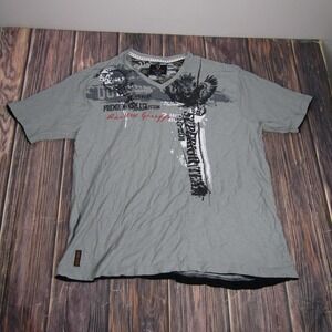 Quilted Giraffe Shirt Mens 5XL Gray Graphic V Neck Premium Collection Cotton Tee